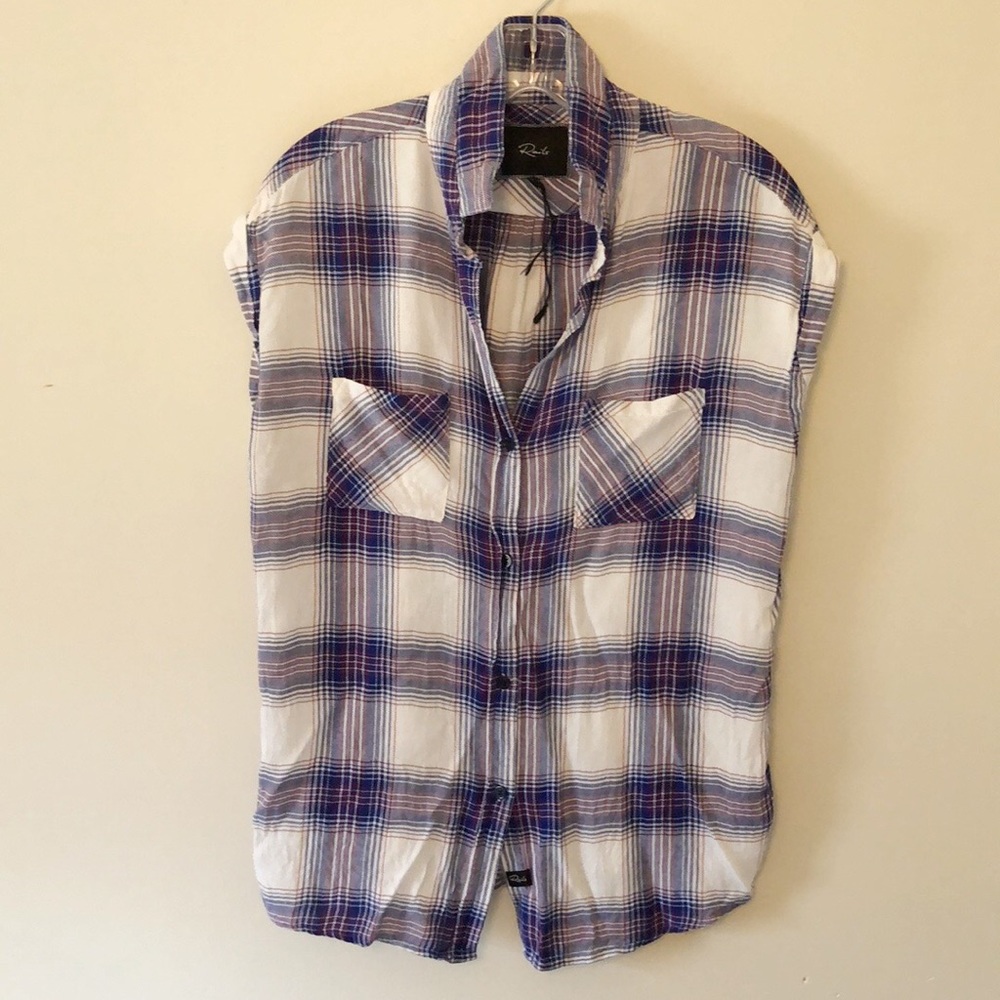 Rails Sleeveless Button up Plaid Top Size M